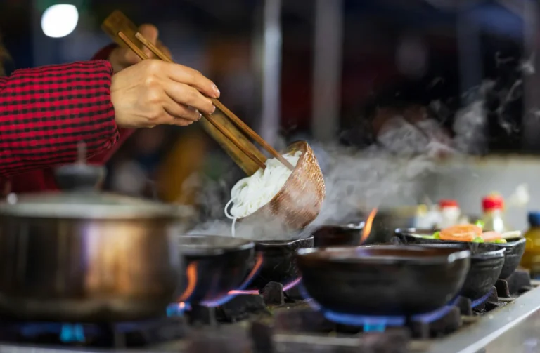 Chinese Cuisine: Steaming and stir frying techniques preserving natural taste