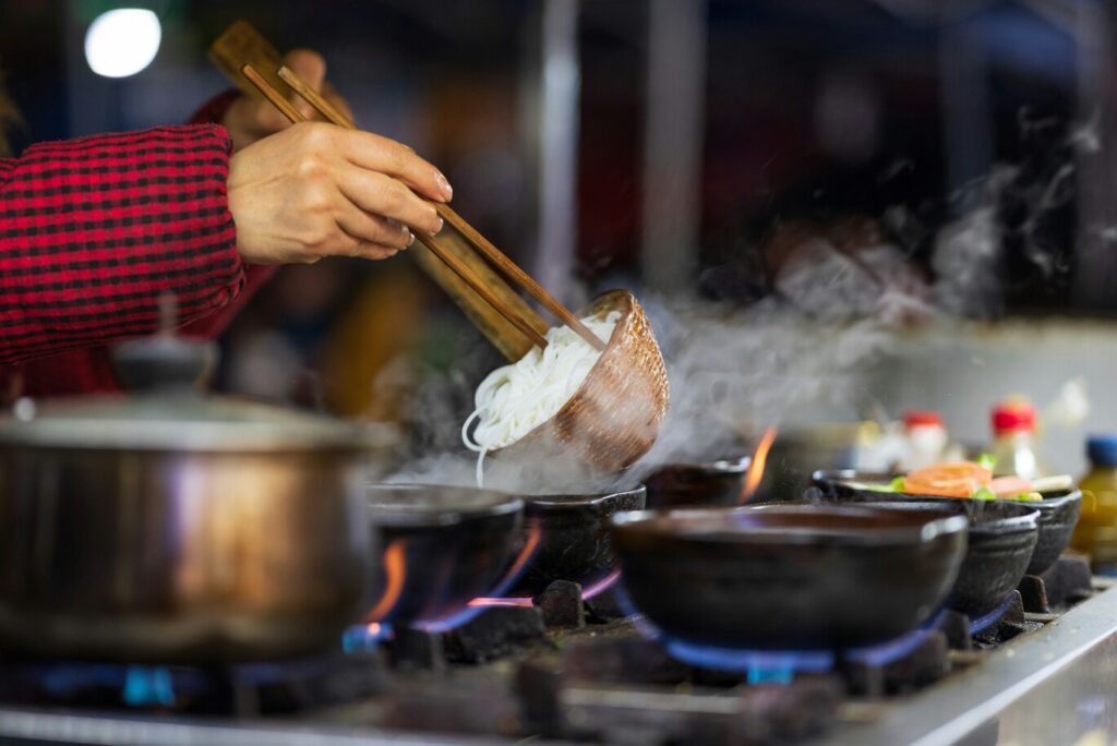 Chinese Cuisine: Steaming and stir frying techniques preserving natural taste
