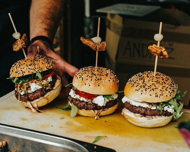 American Diners in Singapore : Juicy beef patty stacked with gourmet toppings