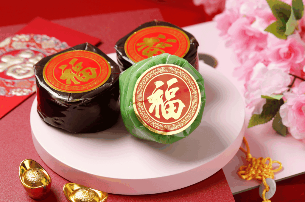 Assorted Chinese sweets symbolizing festive dessert traditions in Singapore.