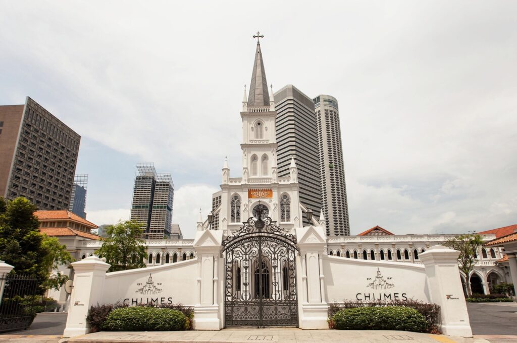 CHIJMES, a cultural and dining hub in Singapore, highlighted by its stunning architecture and inviting ambiance.