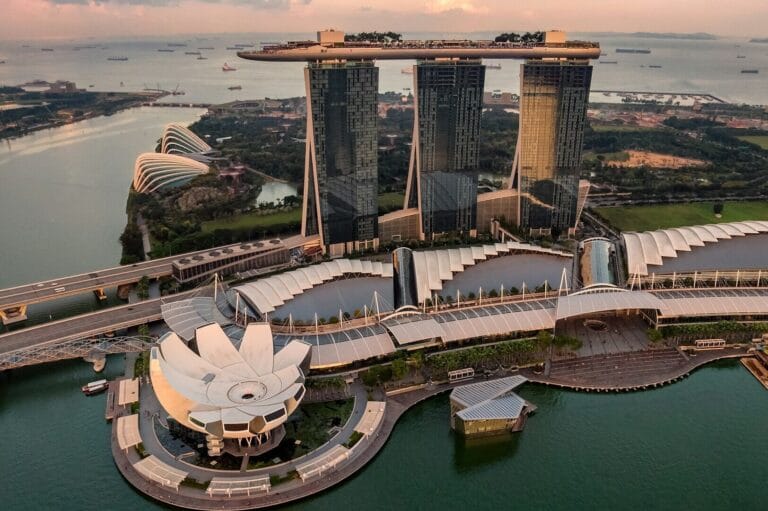 Singapore's Marina Bay Sands, the world's most expensive hotel, features a stunning architectural design and luxury amenities.
