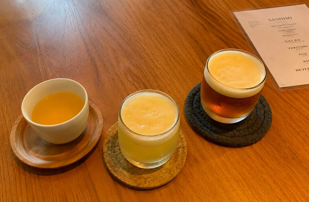 Tea tasting flight featuring handcrafted teas at SILK Tea Bar.